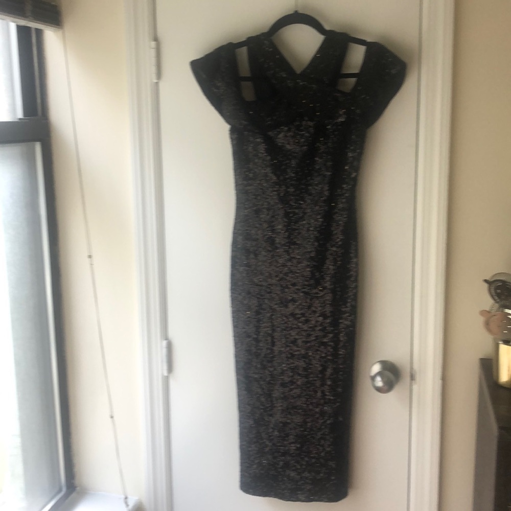 Rachel Roy black sequined sheath dress